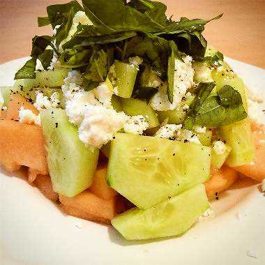 melon feta basil cucumber salad